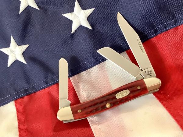 1997 Case xx Medium Stockman Knife w Great Pocketworn Red Pick Bone Handles MDL 6318 SS 1997 Case xx Medium Stockman Knife w Great Pocketworn Red Pick Bone Handles MDL 6318 SS