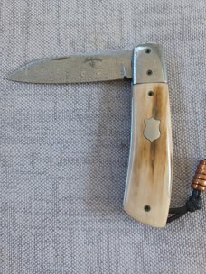 Vincenzo Balistreri Custom Mammoth and Damasteel Native, Blade,spring,bolsters and Shield 4" closed Vincenzo Balistreri Custom Mammoth and Damasteel Native, Blade,spring,bolsters and Shield 4" closed