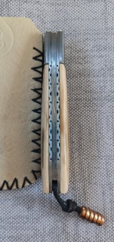 Vincenzo Balistreri Custom Mammoth and Damasteel Native, Blade,spring,bolsters and Shield 4" closed Vincenzo Balistreri Custom Mammoth and Damasteel Native, Blade,spring,bolsters and Shield 4" closed