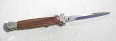 NOS A.G.A. CAMPOLIN 11" MALTESE SANTOS MAHOGANY WOOD STILETTO NICKEL SILVER BOLSTERS - LEATHER POUCH