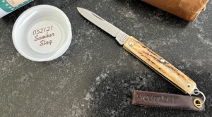 Great Eastern Cutlery #052121 Keychain Knife, Stag Handle, New (GEC 05) 