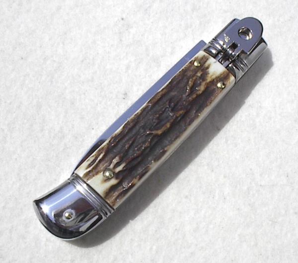 AKC 8" CLASSIC ITALIAN VINTAGE INDIA STAG LEVER LOCK 