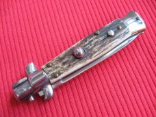 Vintage 6 1/4" Italian Stag STILETTO Switchblade Vintage 6 1/4" Italian Stag STILETTO Switchblade