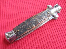 Vintage 6 1/4" Italian Stag STILETTO Switchblade Vintage 6 1/4" Italian Stag STILETTO Switchblade
