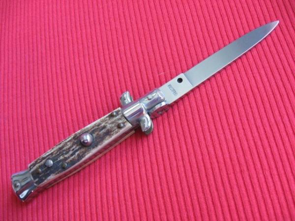 Vintage 6 1/4" Italian Stag STILETTO Switchblade Vintage 6 1/4" Italian Stag STILETTO Switchblade
