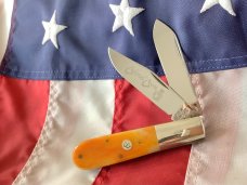Colonel Coon (by Queen) Barlow Pocket Knife w Bone Handles & +Orig Box -Low Production Run