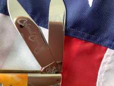 Colonel Coon (by Queen) Barlow Pocket Knife w Bone Handles & +Orig Box -Low Production Run