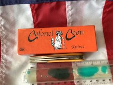Colonel Coon (by Queen) Barlow Pocket Knife w Bone Handles & +Orig Box -Low Production Run