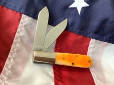 Colonel Coon (by Queen) Barlow Pocket Knife w Bone Handles & +Orig Box -Low Production Run