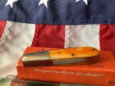 Colonel Coon (by Queen) Barlow Pocket Knife w Bone Handles & +Orig Box -Low Production Run