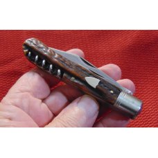 ANTIQUE VINTAGE D. HERDER ( DANIEL HERDER ) OHLIGS GERMANY TRAPPER KNIFE GENUINE STAG 1800'S ANTIQUE VINTAGE D. HERDER ( DANIEL HERDER ) OHLIGS GERMANY TRAPPER KNIFE GENUINE STAG 1800'S
