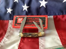 Vintage J A Henckels 3 Blade Whittler (HK-7-S) Pocket Knife w/ Great Stag Handles! -NOS Vintage J A Henckels 3 Blade Whittler (HK-7-S) Pocket Knife w/ Great Stag Handles! -NOS