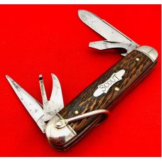 Vintage SCHRADE CUT CO WALDEN 4-Blade Unofficial Scout Folding Pocket Knife 1917-1946 Peachseed Bone Vintage SCHRADE CUT CO WALDEN 4-Blade Unofficial Scout Folding Pocket Knife 1917-1946 Peachseed Bone