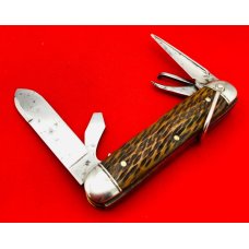 Vintage SCHRADE CUT CO WALDEN 4-Blade Unofficial Scout Folding Pocket Knife 1917-1946 Peachseed Bone Vintage SCHRADE CUT CO WALDEN 4-Blade Unofficial Scout Folding Pocket Knife 1917-1946 Peachseed Bone