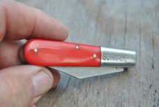 Schrade Tractor Up Barlow 2 Blade Red Fiber Handles 3 5/16" Closed Mint Steel Bolsters And Pins