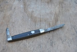 LF&C New Britain Conn 1/2 Whittler Black Ebony Handles 1880's Used Nearly Full Blades 3 3/8" Close  