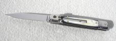 NOS AKC 8" SLIM LEVER LOCK SWEDGE BLADE, GENUINE BRAZILIAN HORN - MANIAGO ITALY