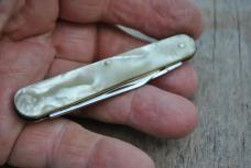 Stainless Sheffield England 2 Blade 3 1/4" Closed Looks Mint Mirror Blades Fantastic Cracked Ice 