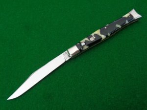  pre-1948 Schrade Cut Co. Walden, NY FISH TAIL Black & Imitation Onyx NICE !