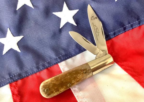 Orig Colonel Coon 2 Blade Barlow w/ Bone Handles & colonel coon blade etch Orig Colonel Coon 2 Blade Barlow w/ Bone Handles & colonel coon blade etch