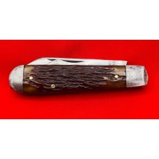 Vintage IKCO (Imperial Knife Co) 2-Blade  Swell End Jack Folding Pocket Knife c.1928-1930 Bone