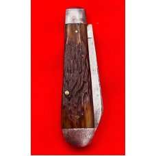 Vintage IKCO (Imperial Knife Co) 2-Blade  Swell End Jack Folding Pocket Knife c.1928-1930 Bone