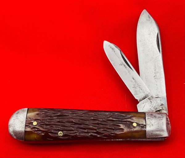 Vintage IKCO (Imperial Knife Co) 2-Blade  Swell End Jack Folding Pocket Knife c.1928-1930 Bone