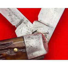 Vintage IKCO (Imperial Knife Co) 2-Blade  Swell End Jack Folding Pocket Knife c.1928-1930 Bone