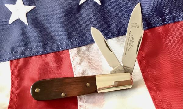 Original Colonel Coon 2 Blade Barlow w/ Dark Wood Handles & colonel coon blade etch