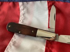 Original Colonel Coon 2 Blade Barlow w/ Dark Wood Handles & colonel coon blade etch