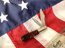 Original Colonel Coon 2 Blade Barlow w/ Dark Wood Handles & colonel coon blade etch