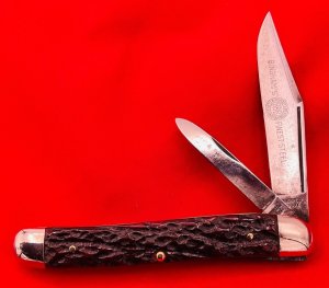 Vintage W. BINGHAM Co GERMANY BBB Serpentine Jack Pocket Knife 1841-c.1930 Bone 