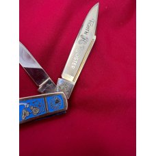 Fight’n Rooster Gold Plated & Enamel 3- Blade Premium Stockman Pocket Knife “Blue Mermaid”109 of 40 Fight’n Rooster Gold Plated & Enamel 3- Blade Premium Stockman Pocket Knife “Blue Mermaid”109 of 40