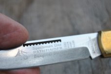 PIC Made By Puma 50's  Sportsman Pathfinder 1 Blade Wood Handles Top Lock 4 1/2" Closed  Light Use