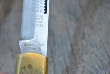 PIC Made By Puma 50's  Sportsman Pathfinder 1 Blade Wood Handles Top Lock 4 1/2" Closed  Light Use