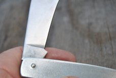 Ontario OK Military Contract Knife Aluminum Hawk Mint Mirror Polished 4" Closed Large Loud Snap