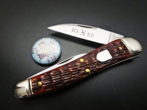Great Eastern Cutlery #38 English Splitback Whittler burnt Orange Jigged Bone GEC 380321
