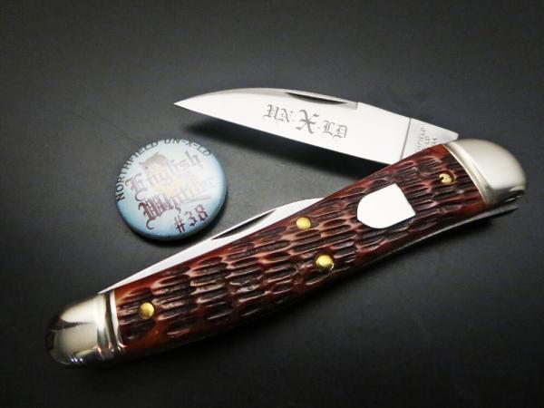 Great Eastern Cutlery #38 English Splitback Whittler burnt Orange Jigged Bone GEC 380321