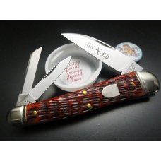 Great Eastern Cutlery #38 English Splitback Whittler burnt Orange Jigged Bone GEC 380321