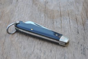 Camillus Rope Knife 70's to 80's Mirror Polished Blade Black Composite Handles Bail 3 1/4" Closed 