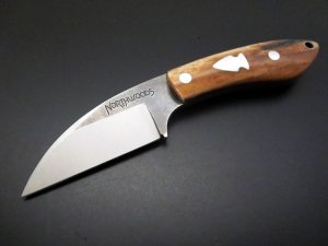 NEW Northwoods Fall Creek Fixed Blade Giraffe Bone w/Leather Sheath