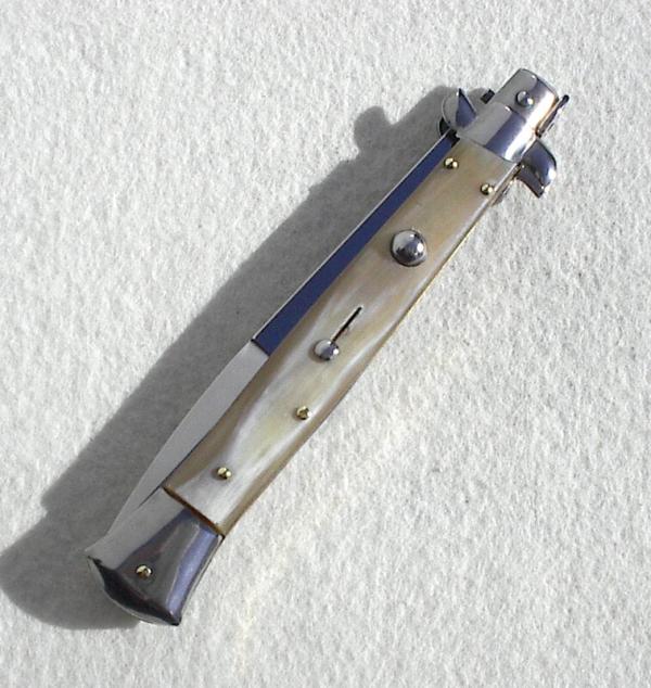 NEW FRANK BELTRAME 11" BLOND HORN BAYONET BLADE ITALIAN STILETTO
