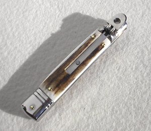 NEW OLD STOCK AKC 8" SLIM LEVER LOCK SWEDGE BLADE, GENUINE STAG - MANIAGO ITALY