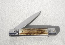 NEW OLD STOCK AKC 8" SLIM LEVER LOCK SWEDGE BLADE, GENUINE STAG - MANIAGO ITALY