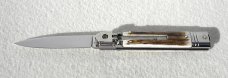 NEW OLD STOCK AKC 8" SLIM LEVER LOCK SWEDGE BLADE, GENUINE STAG - MANIAGO ITALY