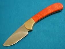 CUSTOM BUCK 113 USA RED SNAKE JUMA HUNTER HUNTING SKINNING FIXED BLADE KNIFE KNIVES OLD SHEATH