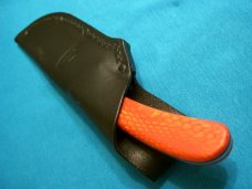 CUSTOM BUCK 113 USA RED SNAKE JUMA HUNTER HUNTING SKINNING FIXED BLADE KNIFE KNIVES OLD SHEATH