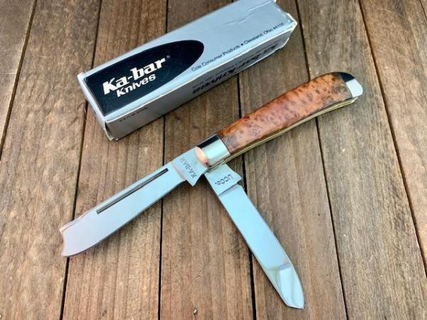 Kabar Mini Razor Trapper Briarwood Burl Wood 1989