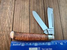 Kabar Mini Razor Trapper Briarwood Burl Wood 1989