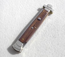 A.G.A. CAMPOLIN 11" MALTESE SANTOS MAHOGANY WOOD DAGGER BLADE NICKEL SILVER BOLSTERS, LEATHER POUCH